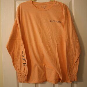 Salt Life Men's Long Sleeve T-Shirt, Size Large, Light Orange